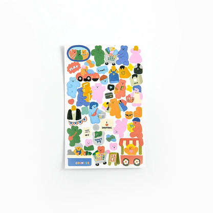 Mohamm 1Pc Animal Friends Series Stickers Decoration Scrapbooking Paper Creative Stationary School Supplies