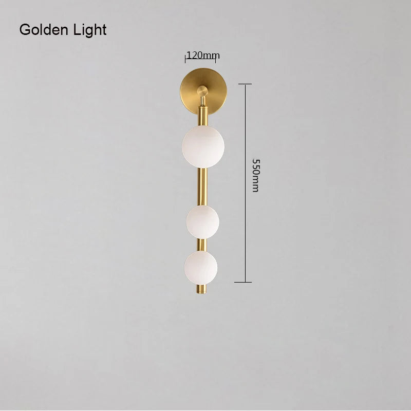 Modern ball wall lamp Decorative luxury wall light for Corridor TV Background Golden Black Mirror Vanity G9 bedside reading lamp