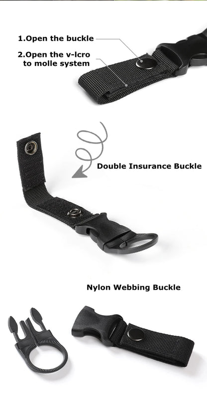 Tactical Water Hanger Outdoor Gear Clip Carabiner Water Bottle Buckle Hook Holder Keychain Belt Webbing Strap for Hiking Camping