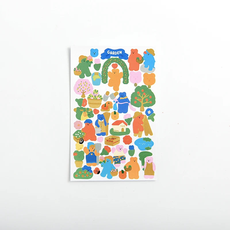 Mohamm 1Pc Animal Friends Series Stickers Decoration Scrapbooking Paper Creative Stationary School Supplies