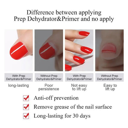 BORN PRETTY 15ml Nail Primer Nail Prep Dehydrate Base Top Coat Gel Nail Polish No Need Of UV LED Lamp Nail Art Varnish Manicure