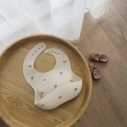 HoneyCherry Baby Silicone Bibs Food Grade Silicone Rice Bibs Complementary Food Bibs Baby Accessories