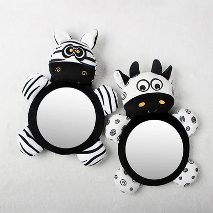 Black White View Back Seat Mirror Baby Car Mirror Safety Seat Headrest Rearview Mirror Baby Facing Rear Ward Car Kids Monitor