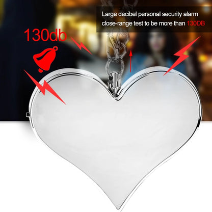 130DB Personal Security Alarm Siren Security Alarm Keychain Emergency Heart Shape  Self Defense Siren