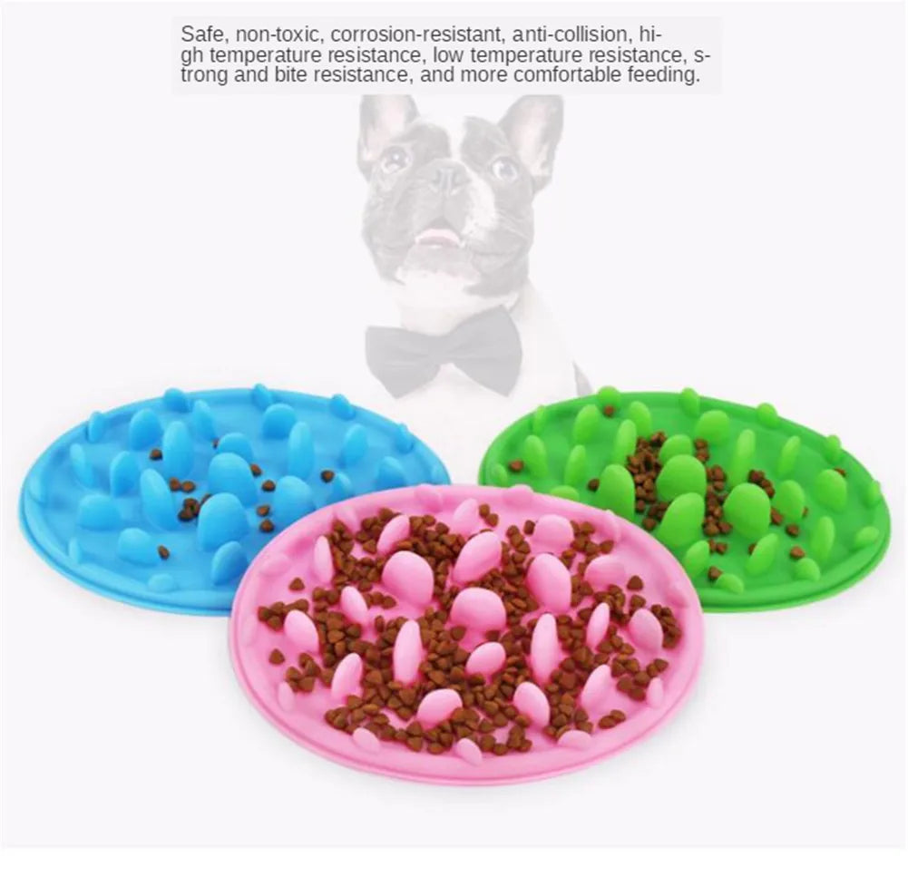 Silicone Pet Bowl Dog Cat Slow Eating Feeding Food Bowls Portable Puppy Feeder Puzzle Bowls Dishes Anti Choke Food Container