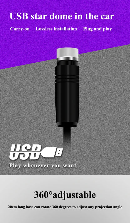 USB Decorative Lamp Adjustable Car Interior Decor Light Romantic LED Car Roof Star Night Light Projector Atmosphere Galaxy Lamp