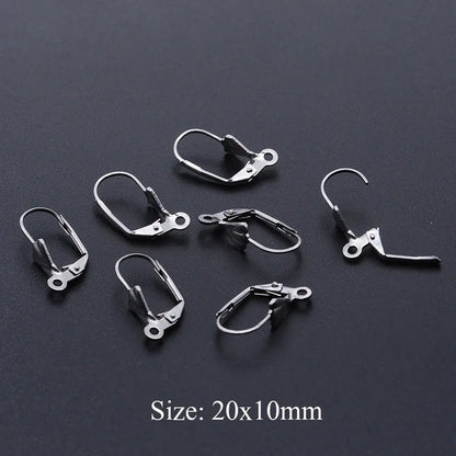 10pcs/Lot 316 Stainless Steel     Ear ring French D Buckle Ear Hook Wholesale Never Tarnish