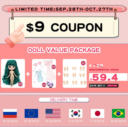 ICY DBS Blyth Doll Combination Including Clothes Shoes Hand Set AB Cosplay Dressing 1/6 BJD