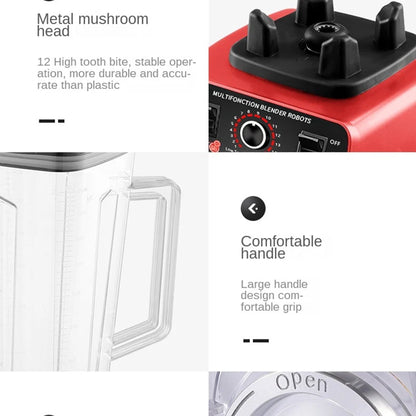 THANKSHARE 3000W Heavy Duty Commercial Grade Blender 6 Blades Mixer Juicer Fruit Food Processor Ice Smoothies BPA Free 2L Jar