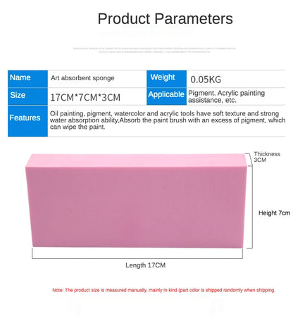 3 pcs Art supplies gouache watercolor sponge absorbent sponge brush Strong water absorption pigment sponge Mixed color send