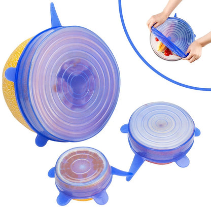 Universal Reusable Silicone Stretch Lids Food Wrap Silicone Cover for Cookware Bowl Pan Cooking Kitchen Accessories