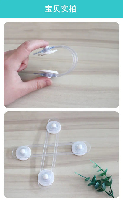 2Pcs Transparent Drawer Door Cabinet Cupboard Safety Locks Baby Kids Safety Care Plastic Locks Straps Infant Baby Protection