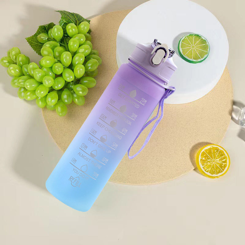 750ML Water Bottle with Straw Motivational Sport Water Bottle for Girls Leakproof Drinking Bottles Outdoor Travel Fitness Jugs