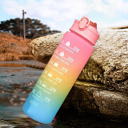 750ML Water Bottle with Straw Motivational Sport Water Bottle for Girls Leakproof Drinking Bottles Outdoor Travel Fitness Jugs
