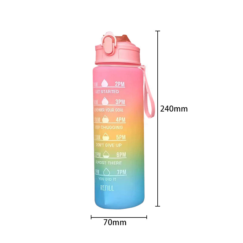 750ML Water Bottle with Straw Motivational Sport Water Bottle for Girls Leakproof Drinking Bottles Outdoor Travel Fitness Jugs