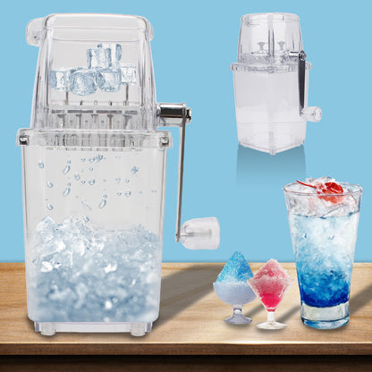 Multi-function for Home Kitchen Bar Ice Blenders Tools Manual Ice Crusher Hand Shaved Ice Machine Portable 1.25L Capacity