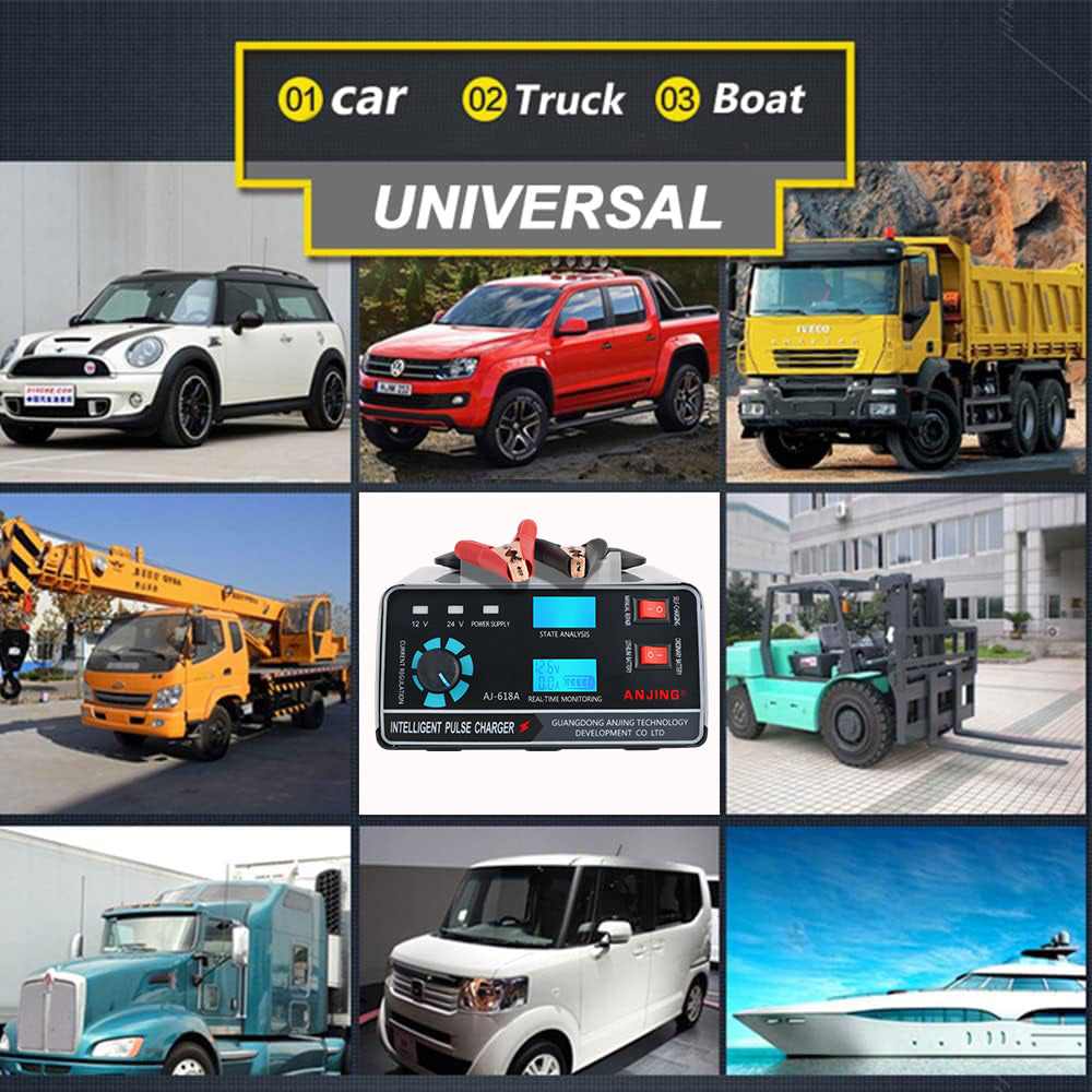 Digital LCD Display Automatic Battery-chargers For Car Truck Boat Motorcycle Five-Stage Power Puls Repair Chargers