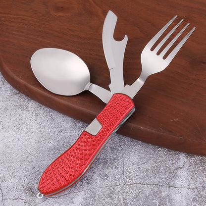 Foldable Camping Utensil Set - Multi-Functional Knife, Fork, Spoon Combo For Outdoor Activities And Sports Camping Picnic Travel