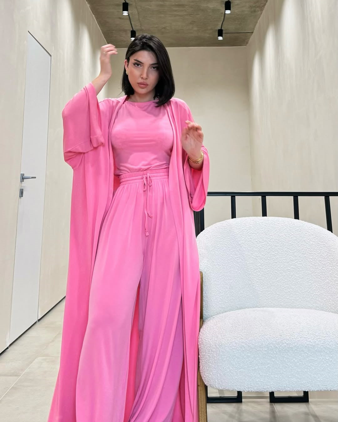 Women's clothing 2025 spring and summer new casual loose jacket sleeveless vest wide-leg trousers three-piece club clothing Vest