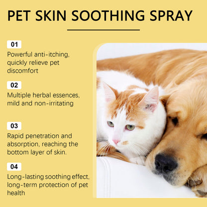 Pet Skin Care Spray Relieve Discomfort for Dogs Cat Flea Lice Control Alleviate Skin Scratching Licking Portable Pet Wound Spray
