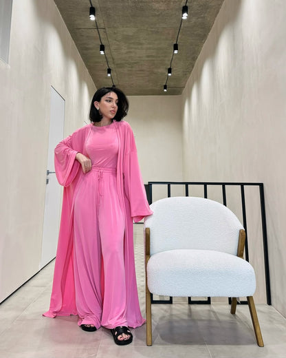 Women's clothing 2025 spring and summer new casual loose jacket sleeveless vest wide-leg trousers three-piece club clothing Vest