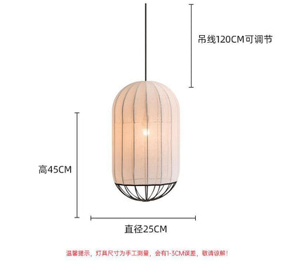 Japanese Lantern Lamp Modern Fabric Pendant Lamp For Living Room Homestays Corridors Staircase Decorative LED Cloth Hanging Lamp