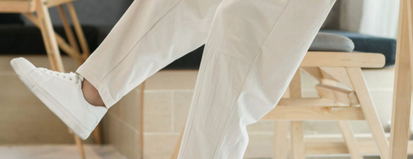 Men's Pants Cotton and Linen Male Summer New Solid Color Mens Trousers Loose Fitness Baggy Streetwear Plus Size M-5XL