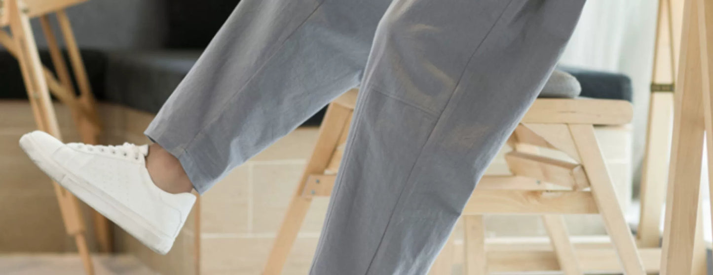 Men's Pants Cotton and Linen Male Summer New Solid Color Mens Trousers Loose Fitness Baggy Streetwear Plus Size M-5XL