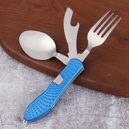 Foldable Camping Utensil Set - Multi-Functional Knife, Fork, Spoon Combo For Outdoor Activities And Sports Camping Picnic Travel