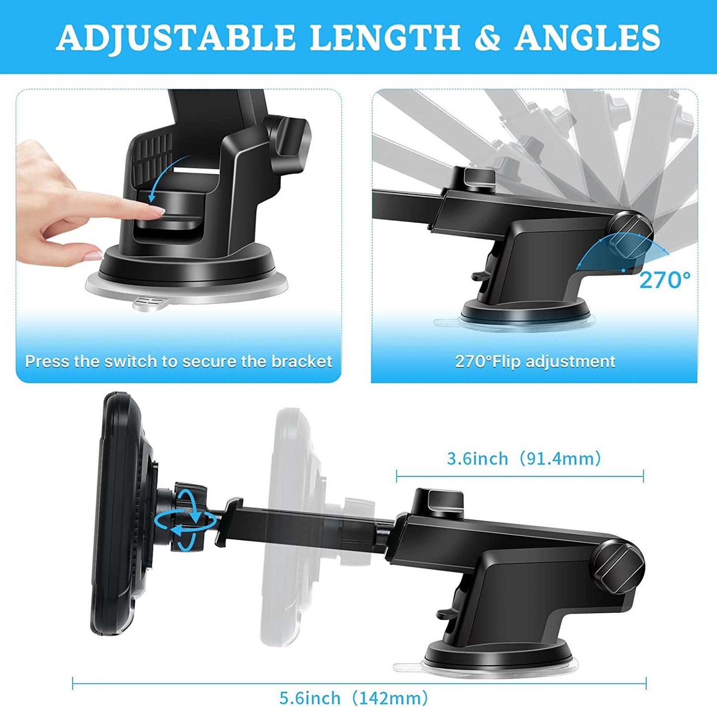 Car Rear View Monitor 4.3'' HD 1080P Screen Baby Car Mirror Adjustable Wide View Angle for Infants Kids Pets Night Vision Camera