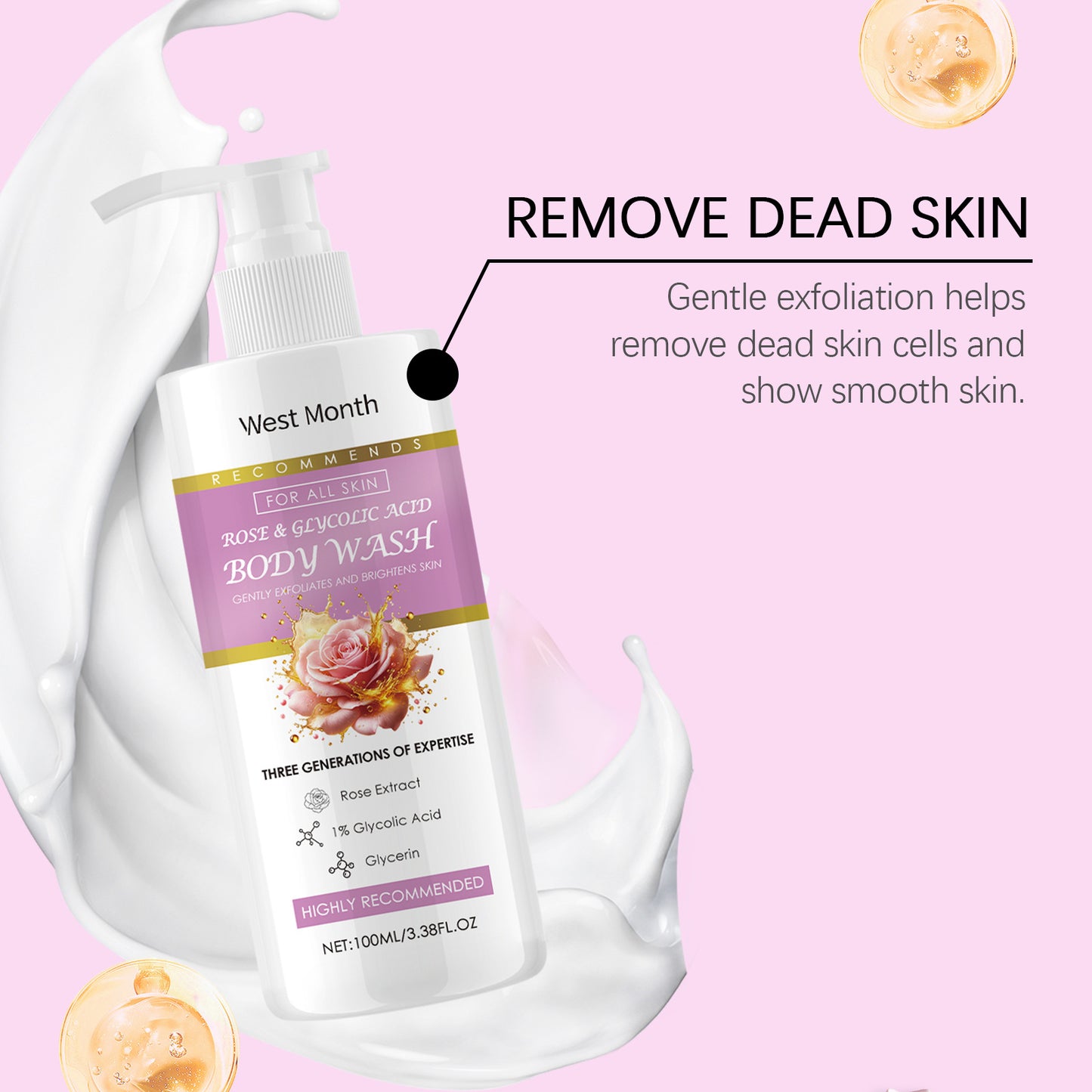 Exfoliating Shower Gel Deep Cleansing Remove Old Dead Skin Brighten Skin Tone Moisturizing Smoothing Refresh Whitening Body Wash