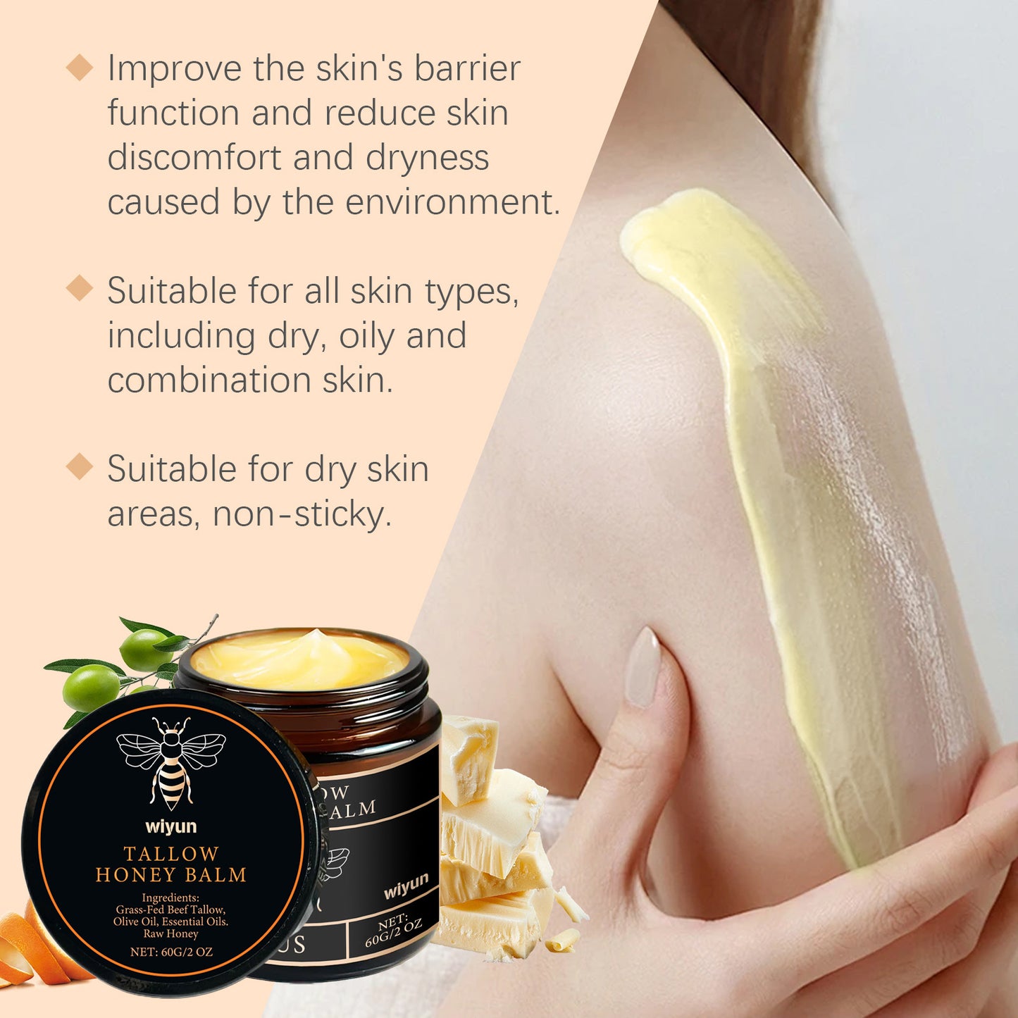 Beef Tallow Cream Remove Dark Spots Melanin Brightening Firming Tightening Repair Anti Sagging Dryness Moisturizing Body Lotion