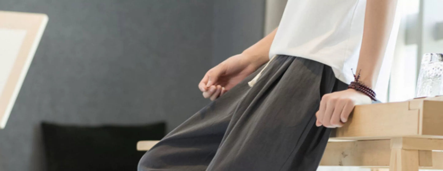 Men's Pants Cotton and Linen Male Summer New Solid Color Mens Trousers Loose Fitness Baggy Streetwear Plus Size M-5XL