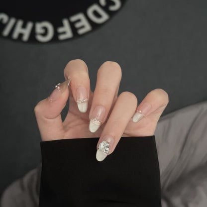 10Pcs Short Press On Nails y2k Star Rhinestone Design Handmade Press On nails Luxury With Design Full Cover Removable Fake Nails