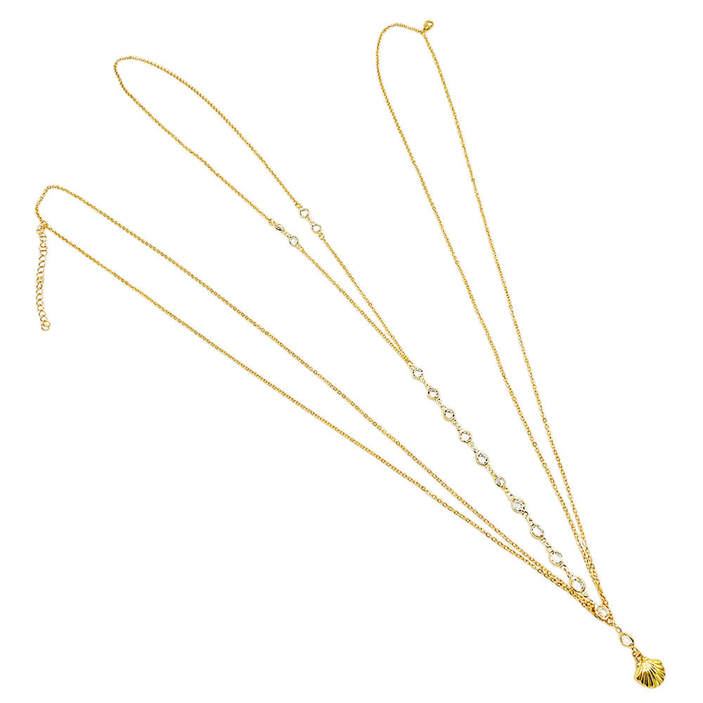 Sexy Lingerie Women Body Chain Simple Metal Scallop Pendant Transparent Waist Chain For Women Festival Outfit Jewelry
