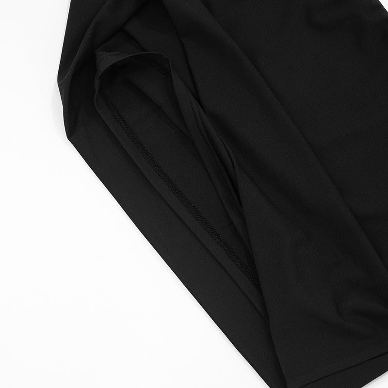 Women's clothing 2025 summer sexy one-shoulder lapel top tight shorts calf socks three-piece suit club clothing Vestidos