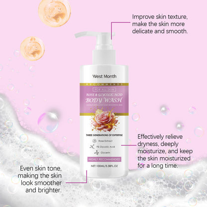 Exfoliating Shower Gel Deep Cleansing Remove Old Dead Skin Brighten Skin Tone Moisturizing Smoothing Refresh Whitening Body Wash