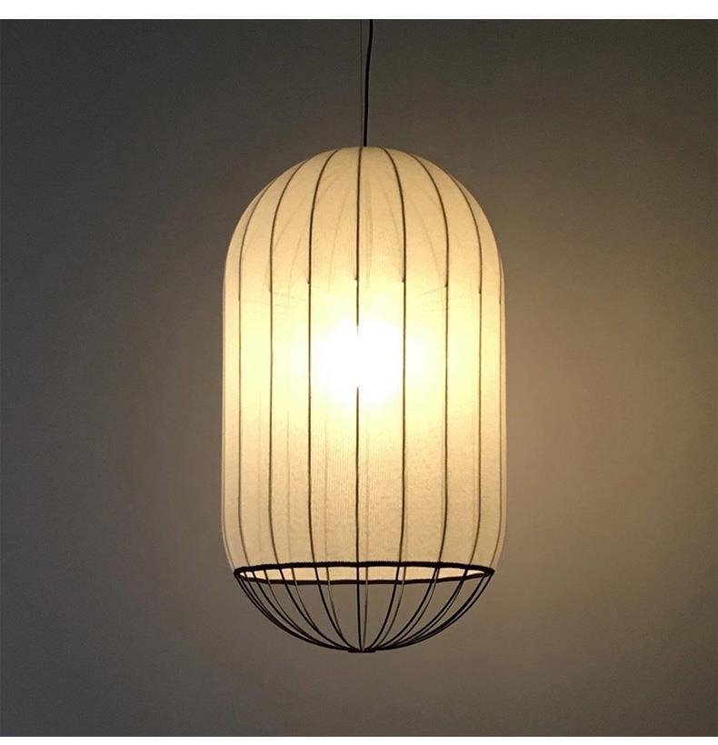 Japanese Lantern Lamp Modern Fabric Pendant Lamp For Living Room Homestays Corridors Staircase Decorative LED Cloth Hanging Lamp