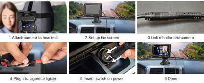 Car Rear View Monitor 4.3'' HD 1080P Screen Baby Car Mirror Adjustable Wide View Angle for Infants Kids Pets Night Vision Camera