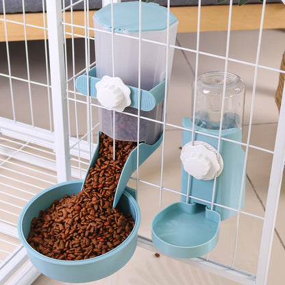 Automatic Pet Water Bottle Food Container Dispenser Bowl Cage Hanging Feeder Cats Dogs Drinking Fountain For Puppy Cats Rabbit