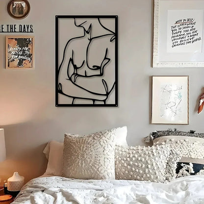 40x60cm Modern Metal Wall Art - Abstract Geometric Design for Living Room, Stylish Contemporary Decor