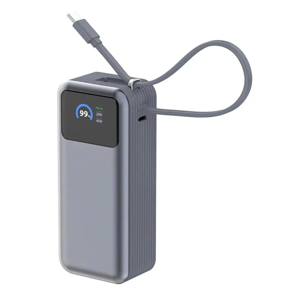 AC Plug GaN Power Bank 10,000mAh Mobile Power Supply 65W Type-C Fast Charging 3 IN 1 Wall Charger For Laptops Mobile Phones