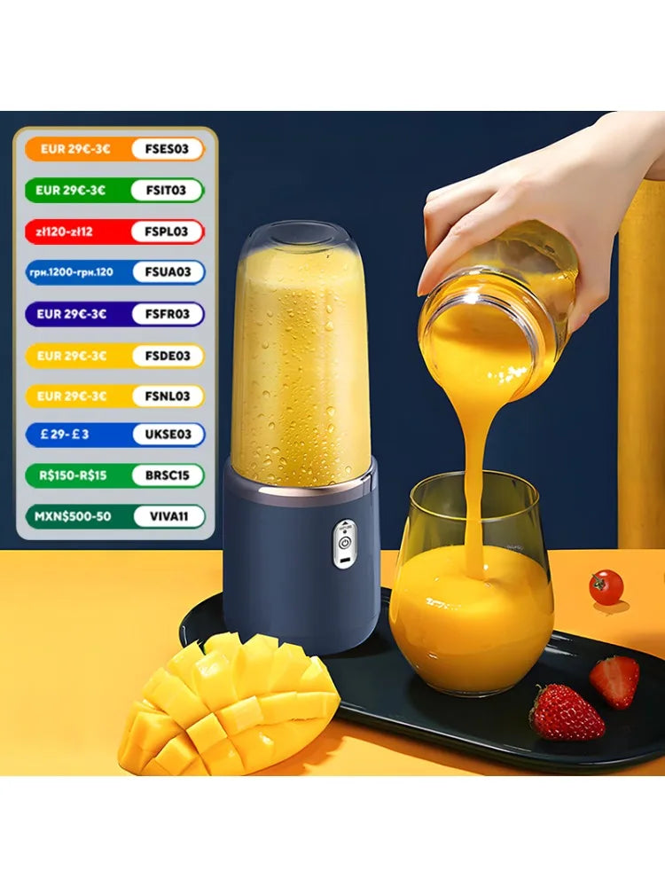 Double Cup Multifunction Usb Fruit Mixers Juicers Portable Electric Juicer Blender Fruit Juicer Cup Food Milkshake Juice Maker