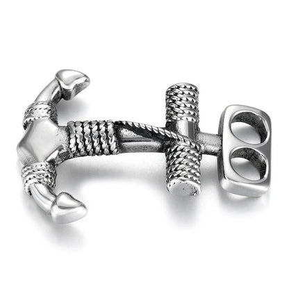 Stainless Steel Anchor Hooks Curved Double Hole for Leather Bracelet Connector Clasp Jewelry Making Findings DIY Supplies