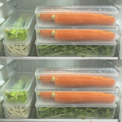 Fresh Box Refrigerator Storage Boxes Scallions Food Container with Lid Cold Crisper Sealed Kitchen Fresh Fruit Fridge Organiser