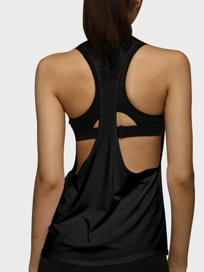 Women's Sports Smock Fitness Sports Vest T-shaped Quick Drying Slim Sleeveless Running Sports Vest