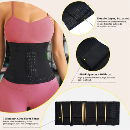 Shapewear Women Corset Belts Waist Trainer Body Shaper Double Tummy Control Slimming Sheath Flat Belly Reductive