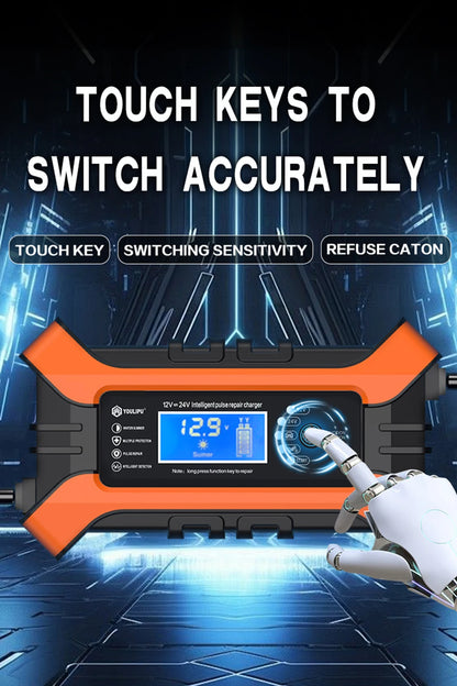 Car Battery Charger 12V 10A 24V 5A Automotive Digital Display Detection Pulse Repair Car Chargers Motorcycle Car Accesorries