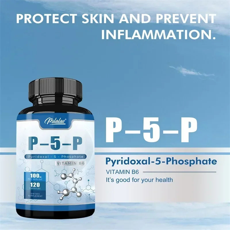 Pyridoxal-5-Phosphate (Vitamin B6) - Supports Healthy Nervous System and Brain Function, Enhances Memory, and Improves Immunity