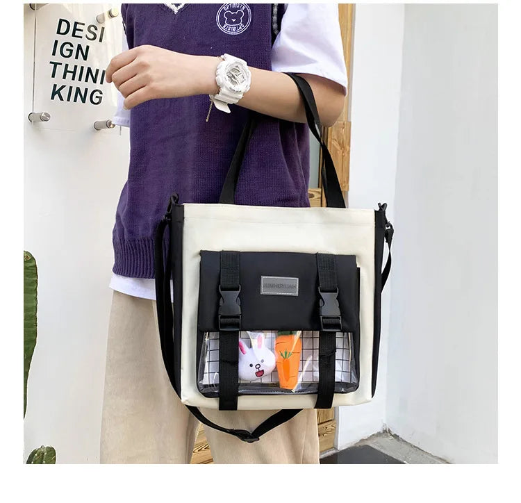 New Large-Capacity Primary School Junior High School Students Shoulders Backpack High School Five Sets of Multi-Compartment Fash